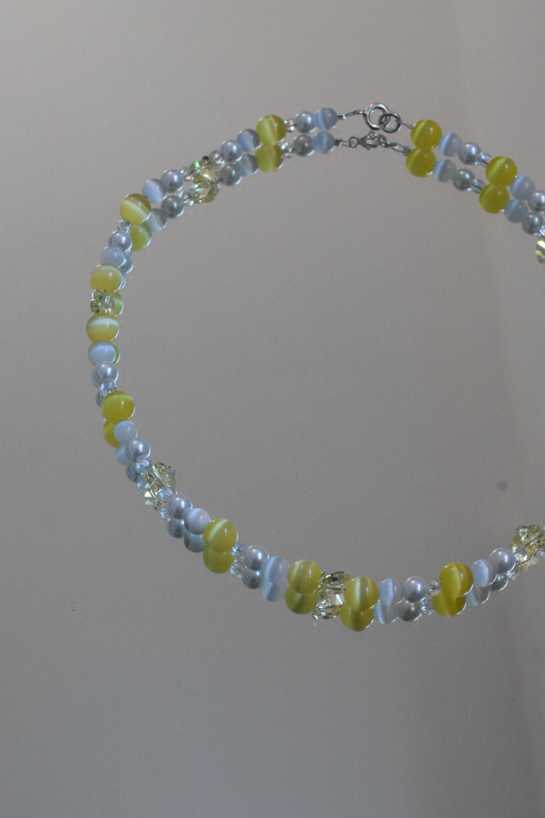 Perlenkette gelb mit Swarovski Perlen